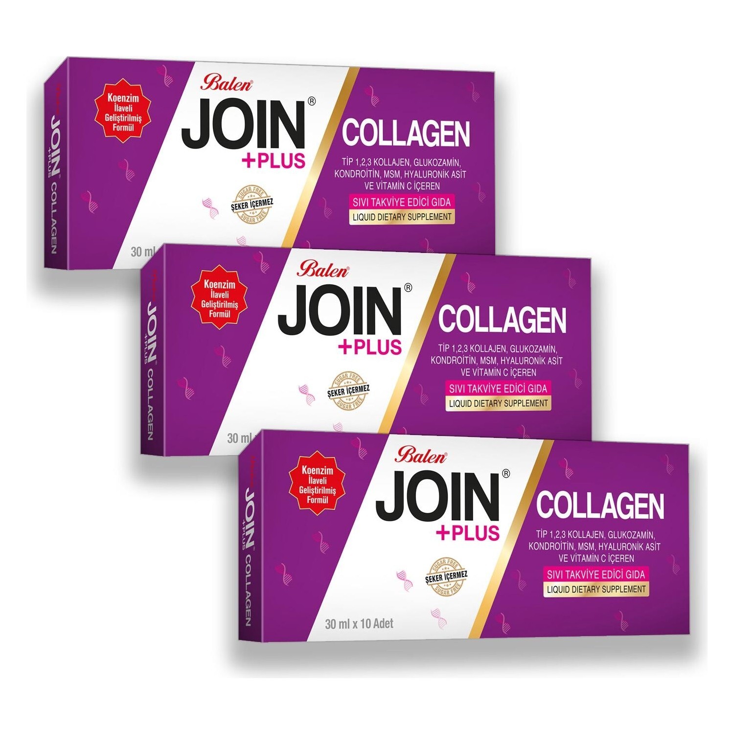 

Активная добавка Balen Join и Plus Collagen, 10 капсул, 30 мл, 3 штуки