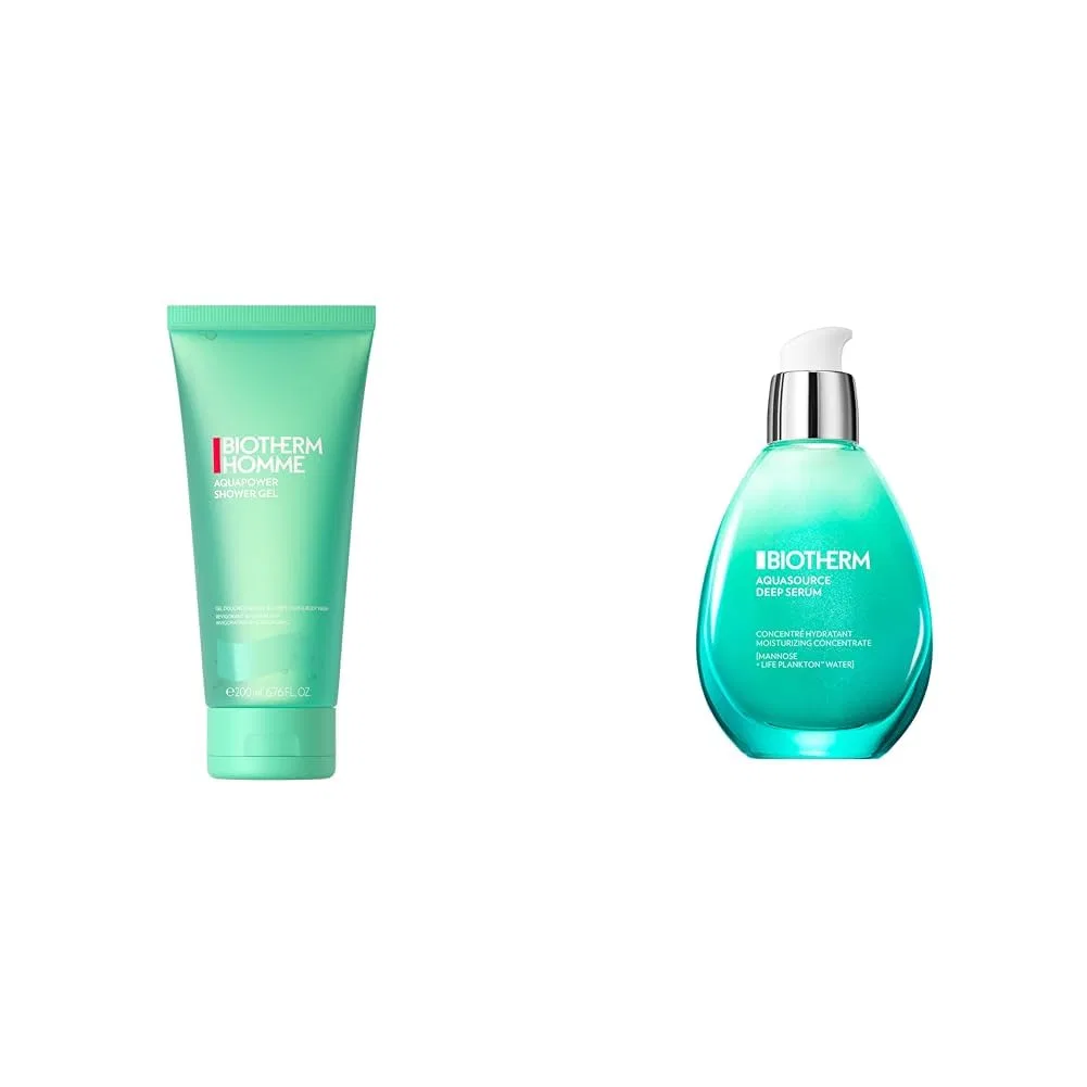 Гель для душа Aquapower + Эссенция Aquasource Deep, BIOTHERM, набор 200 мл + 50 мл
