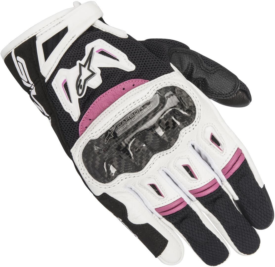 Alpinestars Stella SMX-2 Air Carbon V2 Дамы мотоциклов перчатки, черный/белый/пурпурный