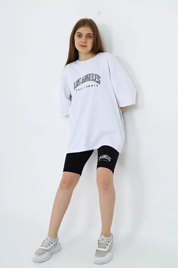 Детский комплект лонгслива и леггинсов для девочек Asortik Kids, White — фото 2