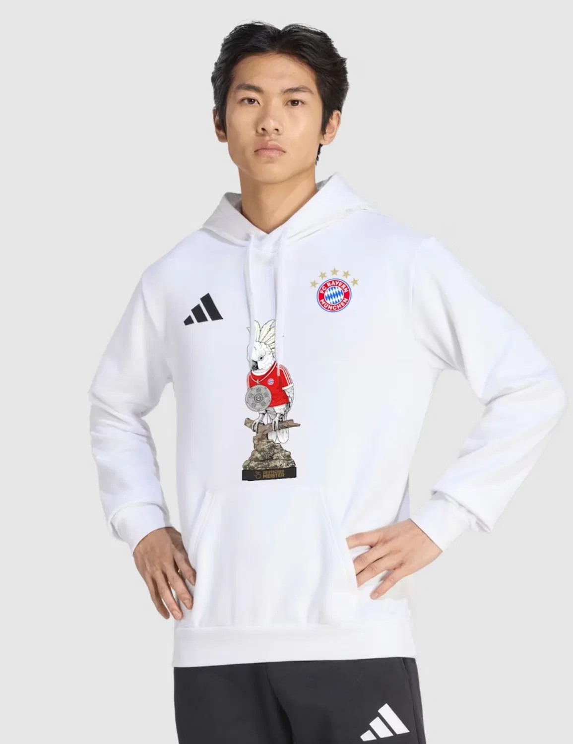Худи Adidas Performance белого цвета — фото 2