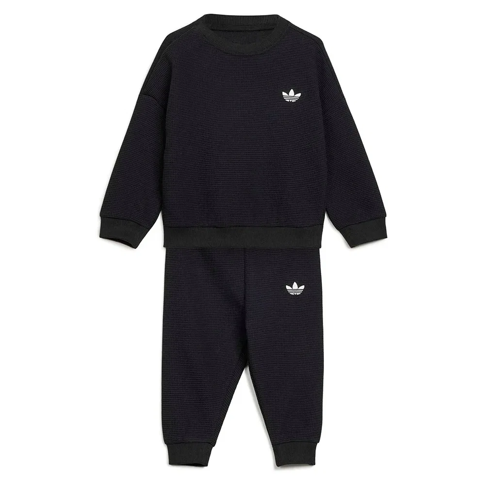 Детский комплект из футера с вафельной текстурой Loose Waffle Sweat Jogger Set Adidas Originals, Black