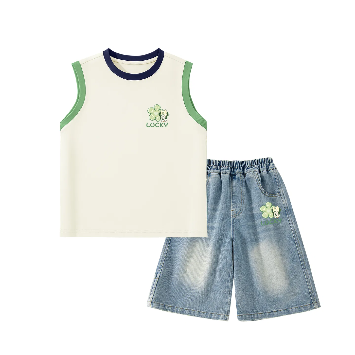 Костюм спортивный повседневный, трикотажный, Disney, Lucky Clover K Blue White