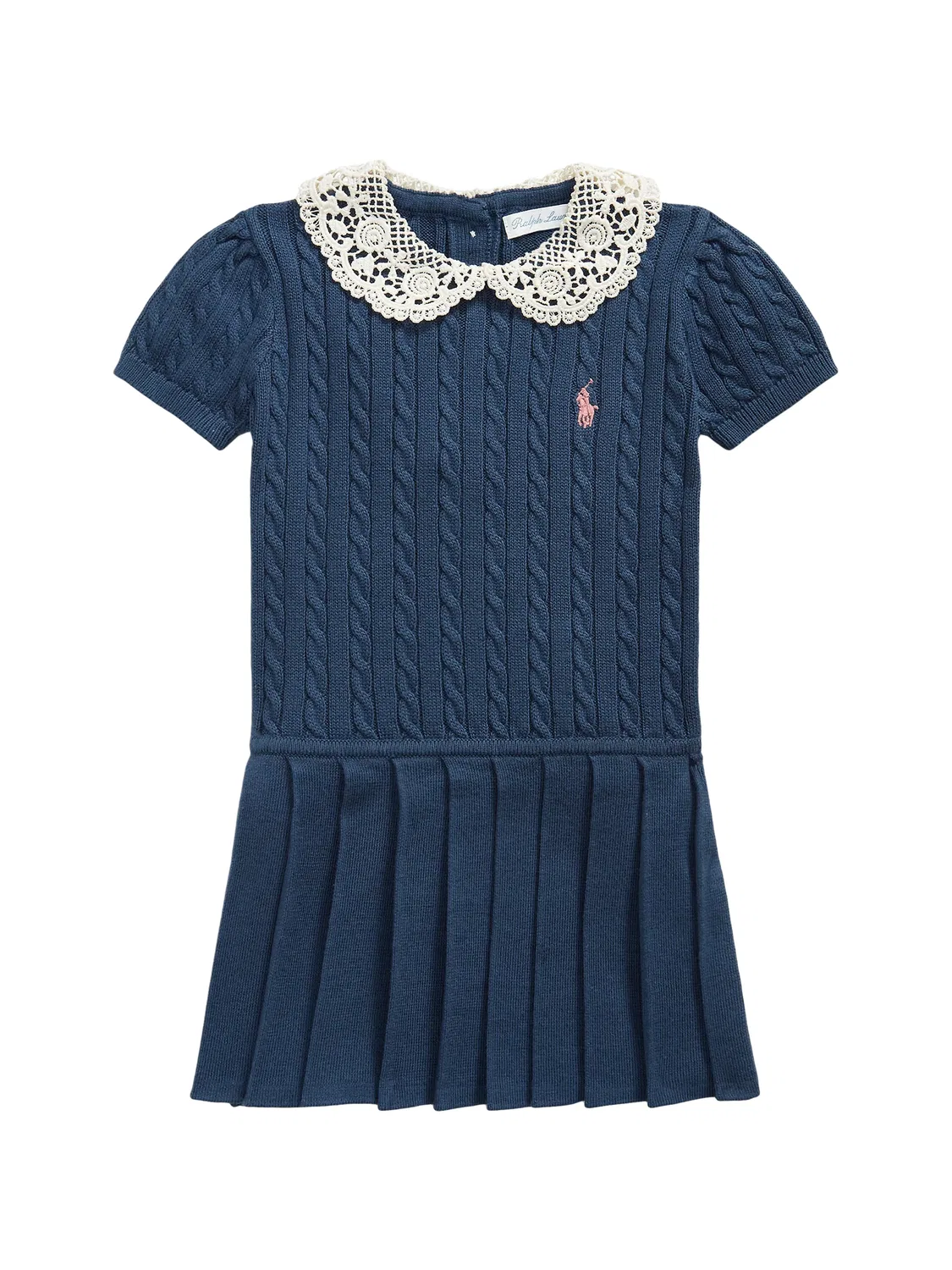 Платье плиссированное фактурной вязки Polo Ralph Lauren, синий