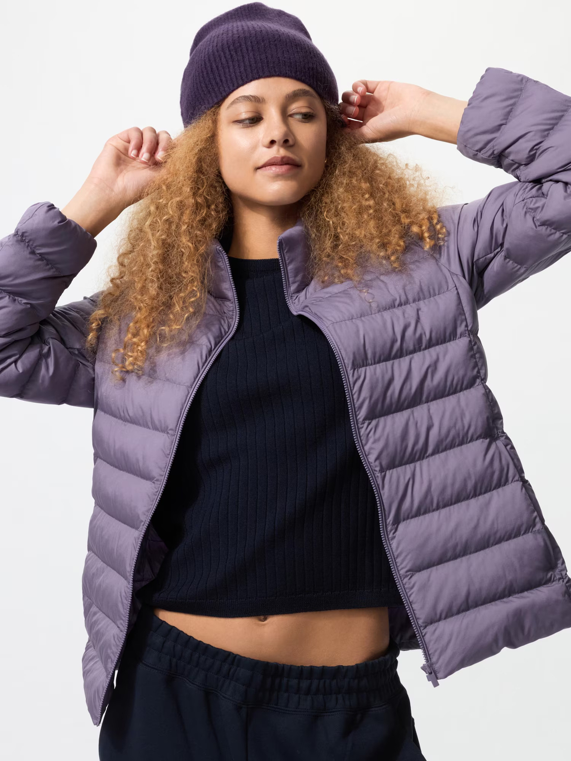 Куртка Uniqlo PuffTech, фиолетовый (73) — фото 2