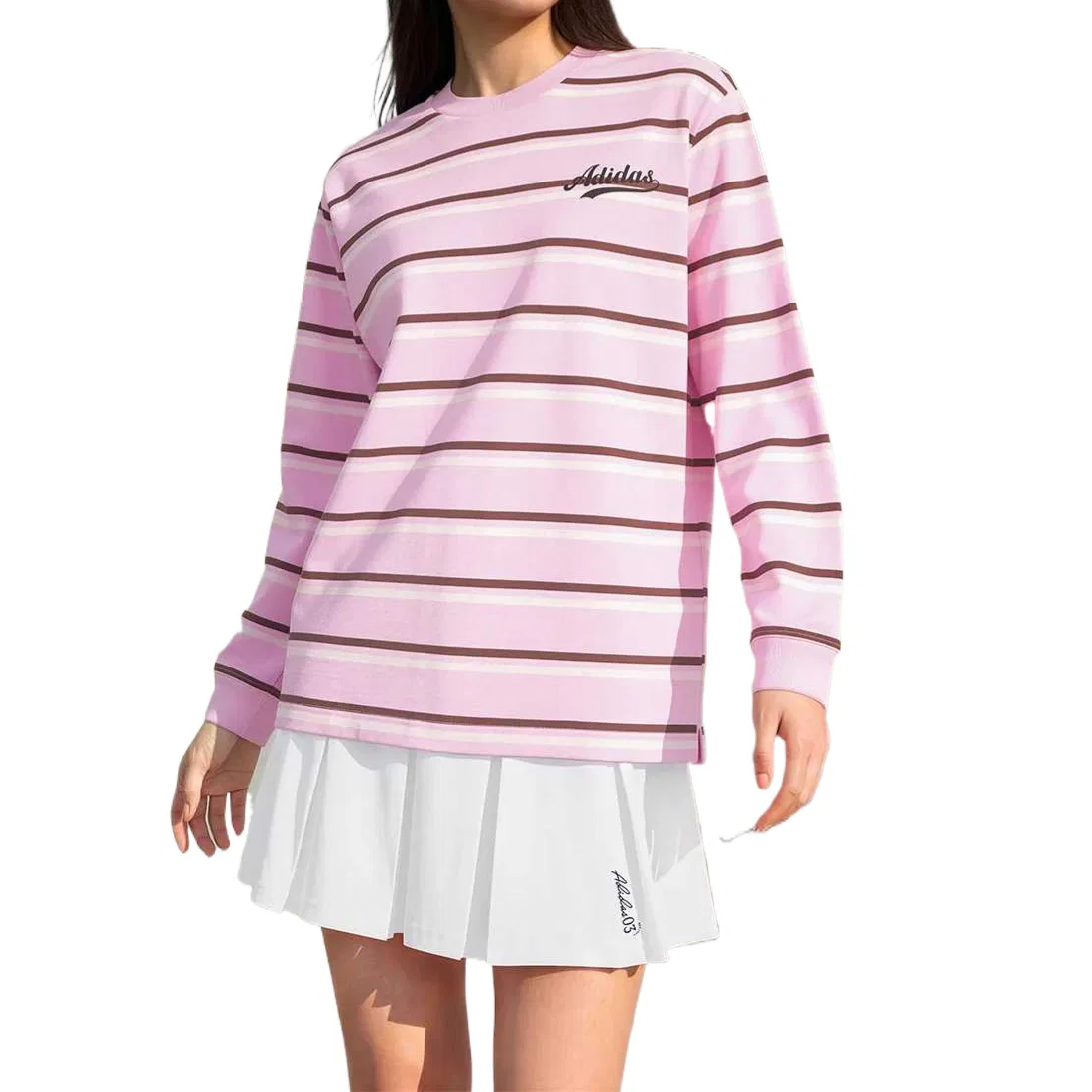 Детская футболка с круглым вырезом Clear Pink Adidas, Clear Pink — фото 4