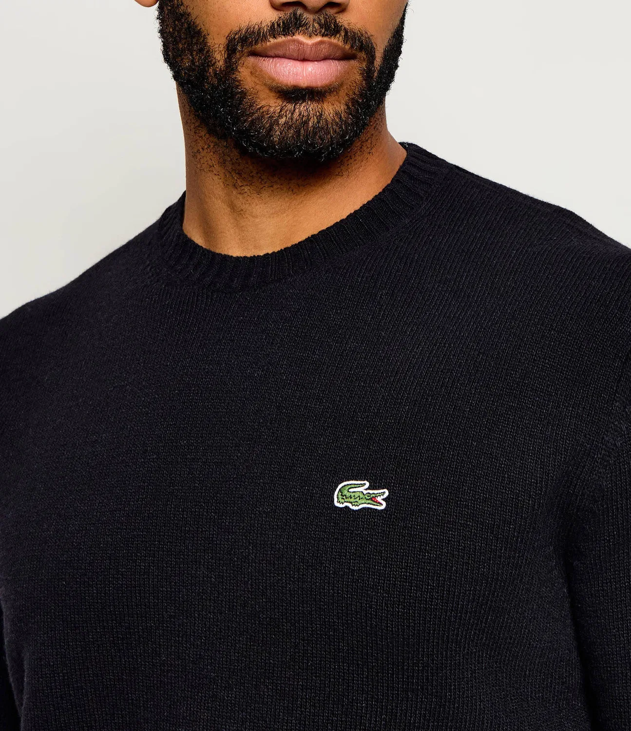 Свитер шерстяной Lacoste, черный — фото 4