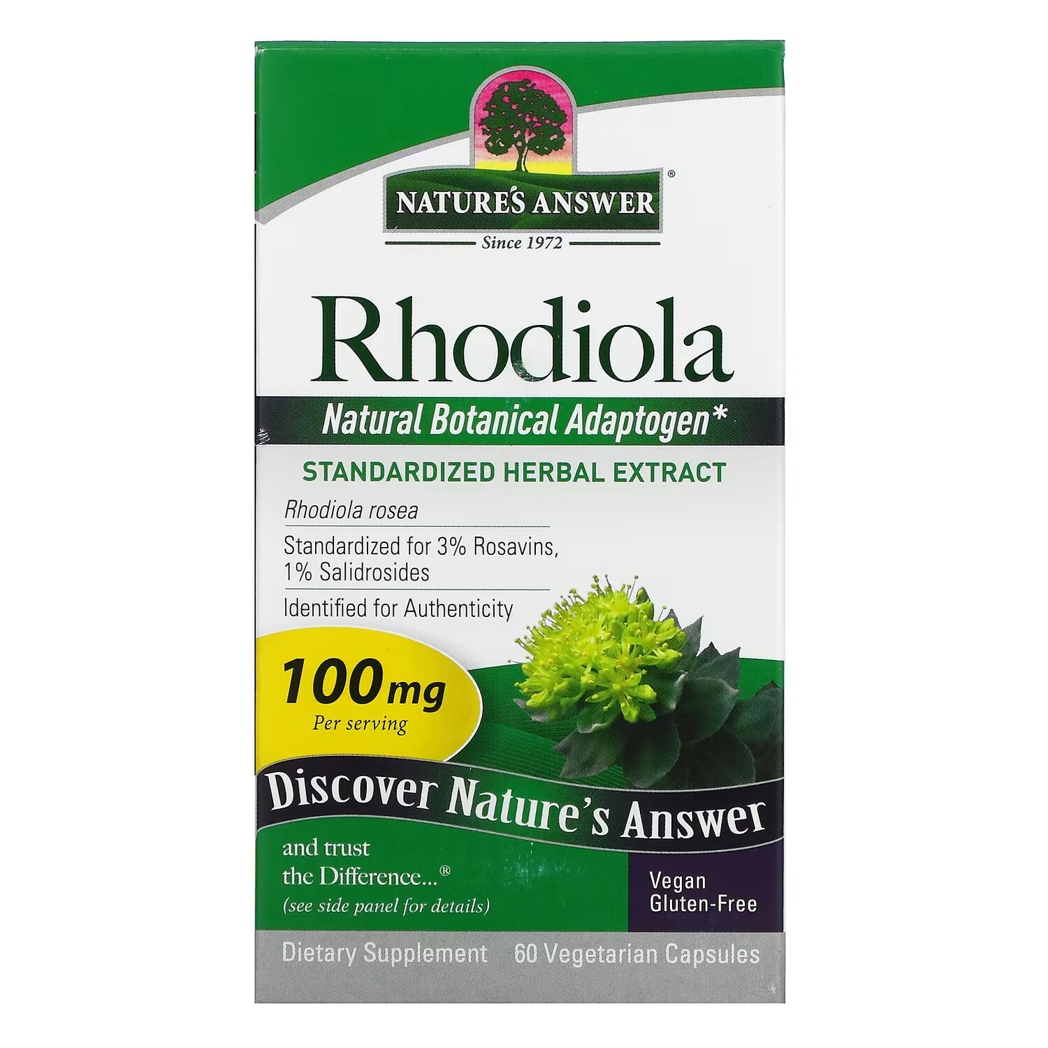 

Родиола Nature's Answer, 60 вегетарианских капсул