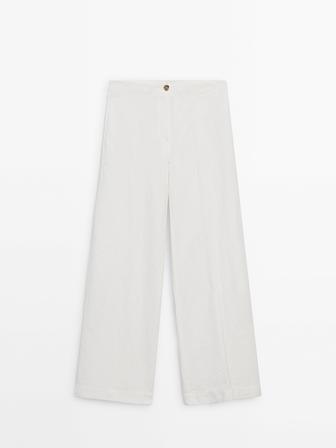 

Широкие брюки из хлопка и льна Massimo Dutti, белый