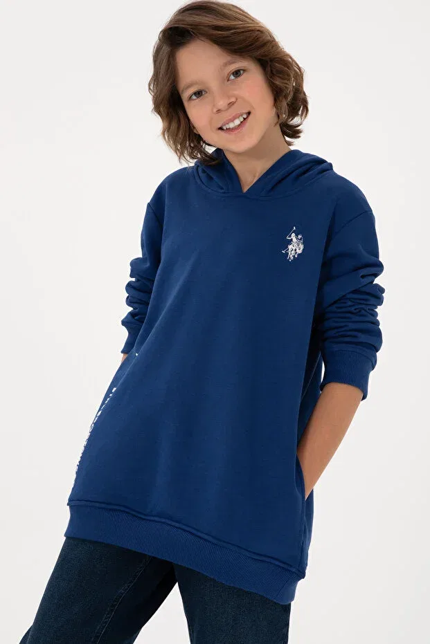 Детское худи с капюшоном U.S. Polo Assn., Indigo — фото 2