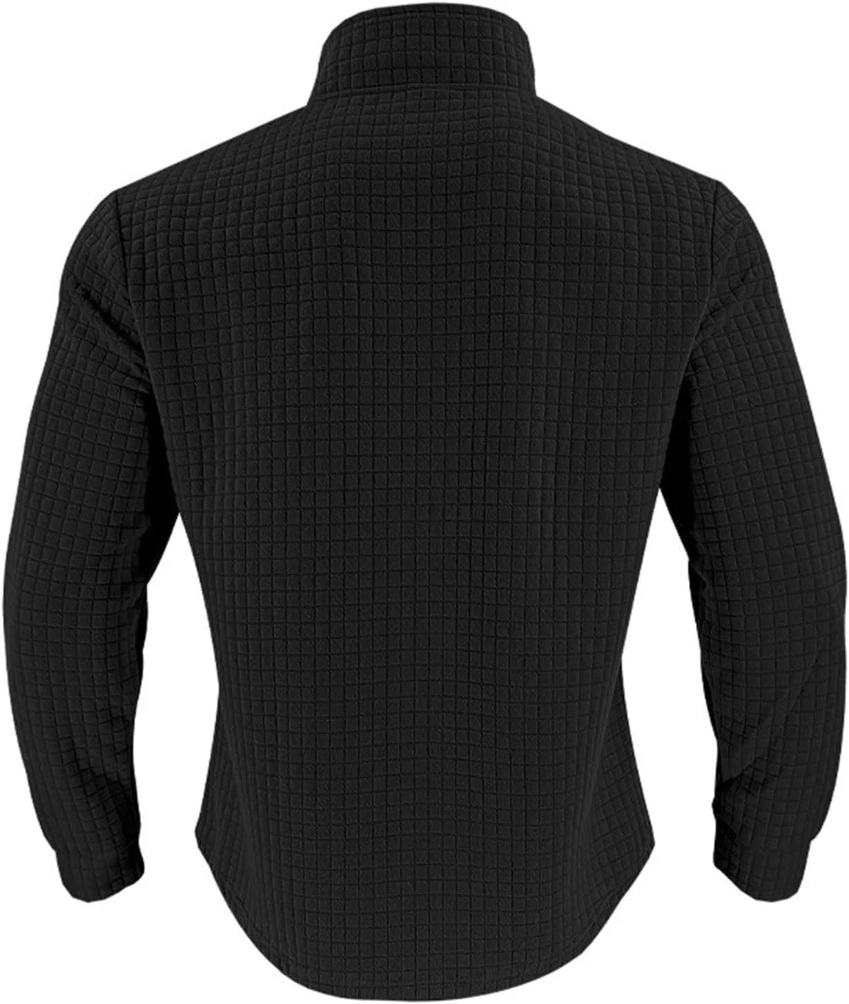 Мужская футболка с длинным рукавом и воротником-стойкой Regular Fit, Black — фото 3