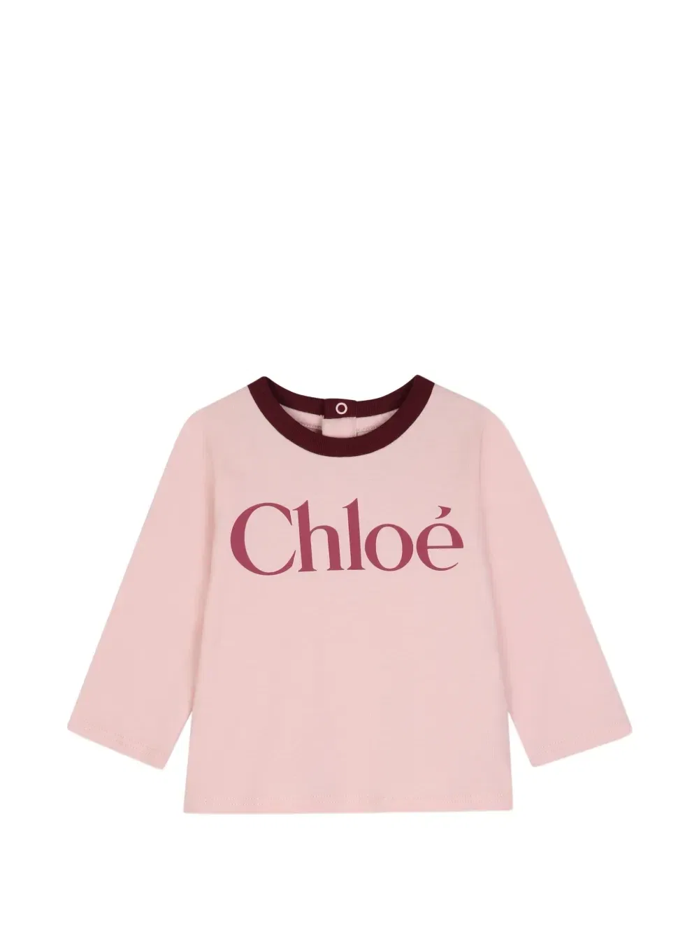 Лонгслив с логотипом Chloé Kids, розовый