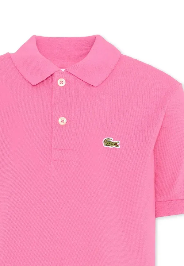 Детская рубашка поло Lacoste, фуксия — фото 3