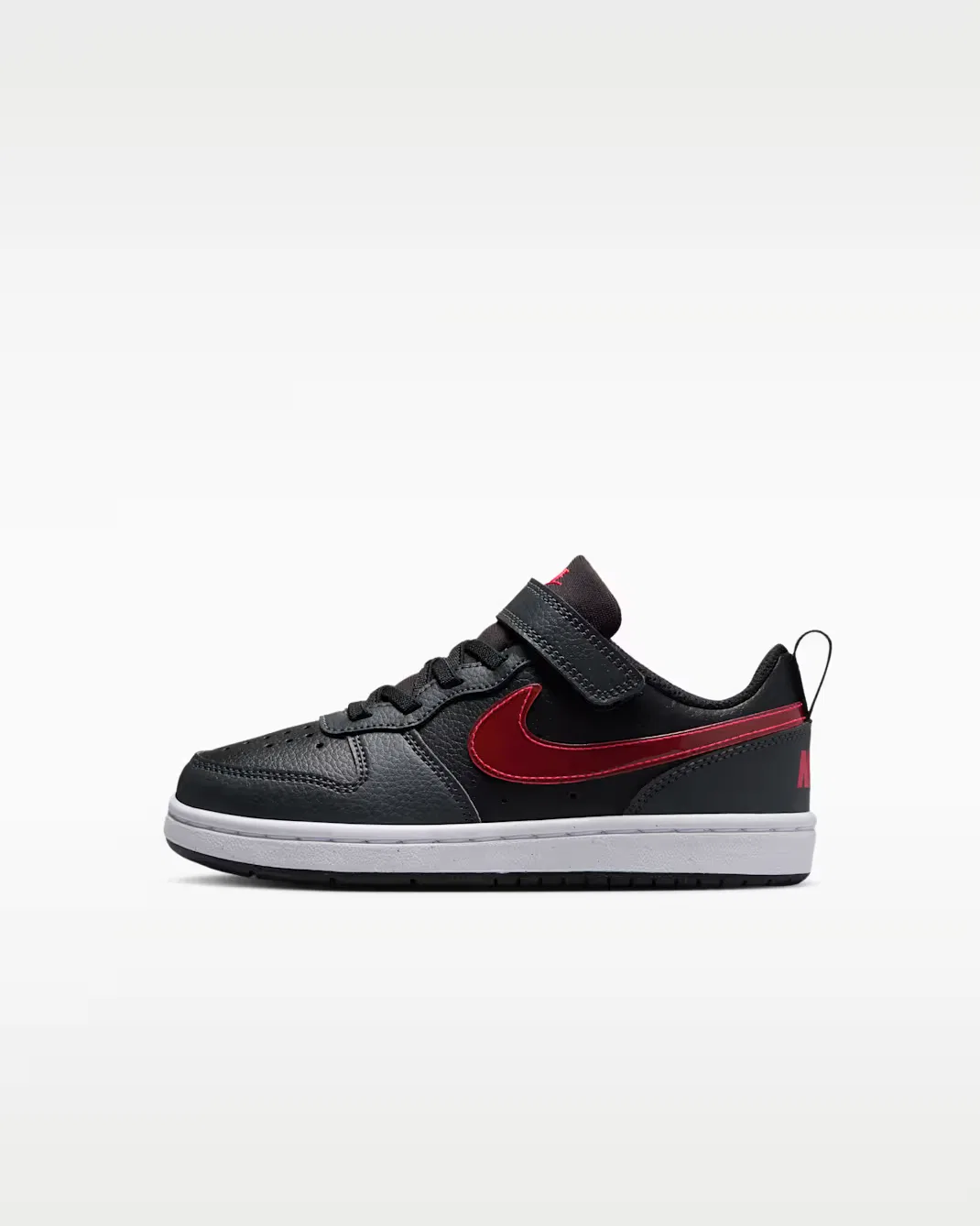 Детская обувь Nike Court Borough Low, Black/Anthracite/White/University Red