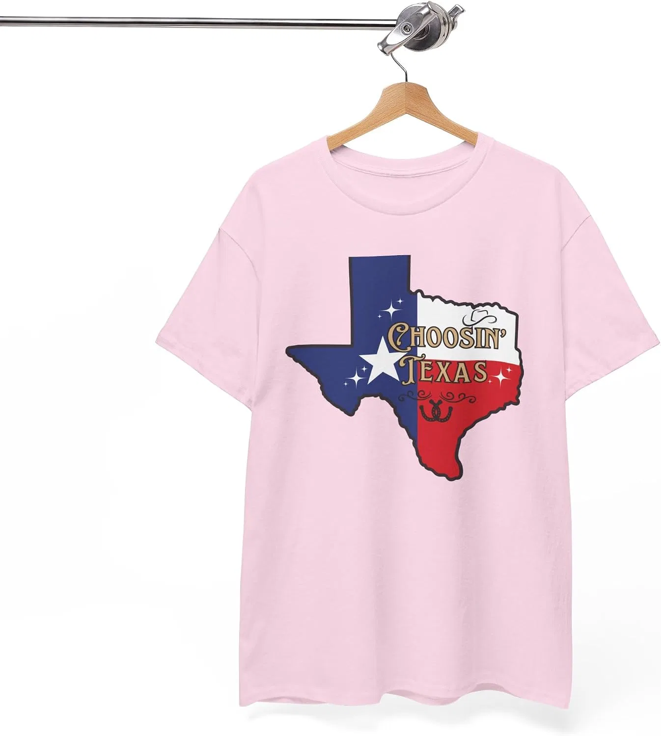Женская футболка с принтом Choosin' Texas State Ella Cowgirl Rodeo Country Music, светло-розовый — фото 2