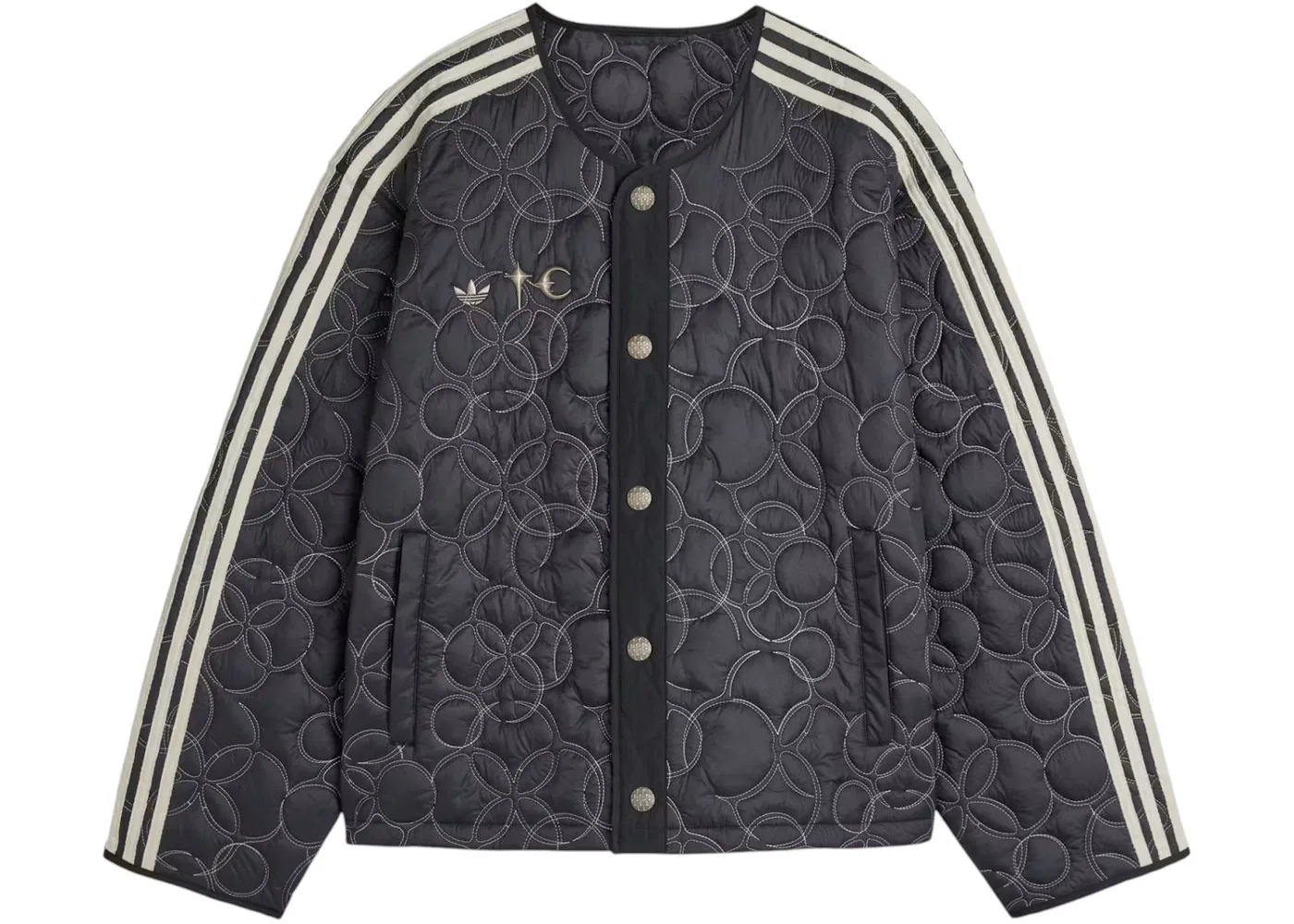 Мужская куртка-пуховик с принтом Adidas x Thug Club Padded Liner Jacket, Black/Silver Metallic