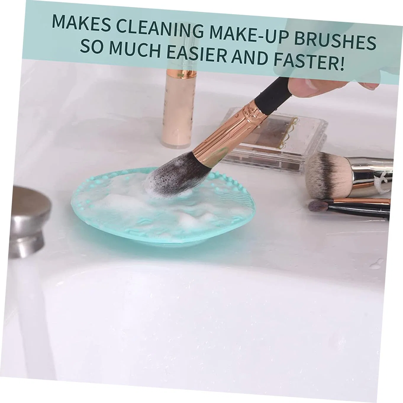 Набор для чистки кистей Silicone Brush Cleaning Set, Healvian, 2 шт, Зеленый — фото 3