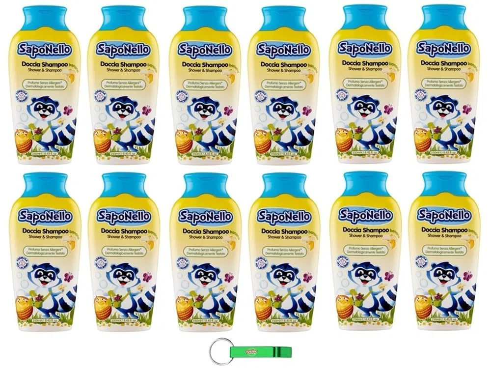 Детский гель-шампунь для душа SapoNello Banana, 250 мл, Beni Culinari, набор из 12 шт