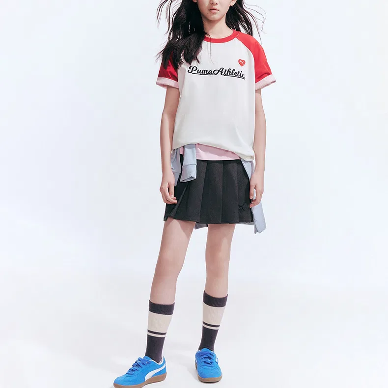 Детская футболка с круглым вырезом PUMA, White Red Tone — фото 3