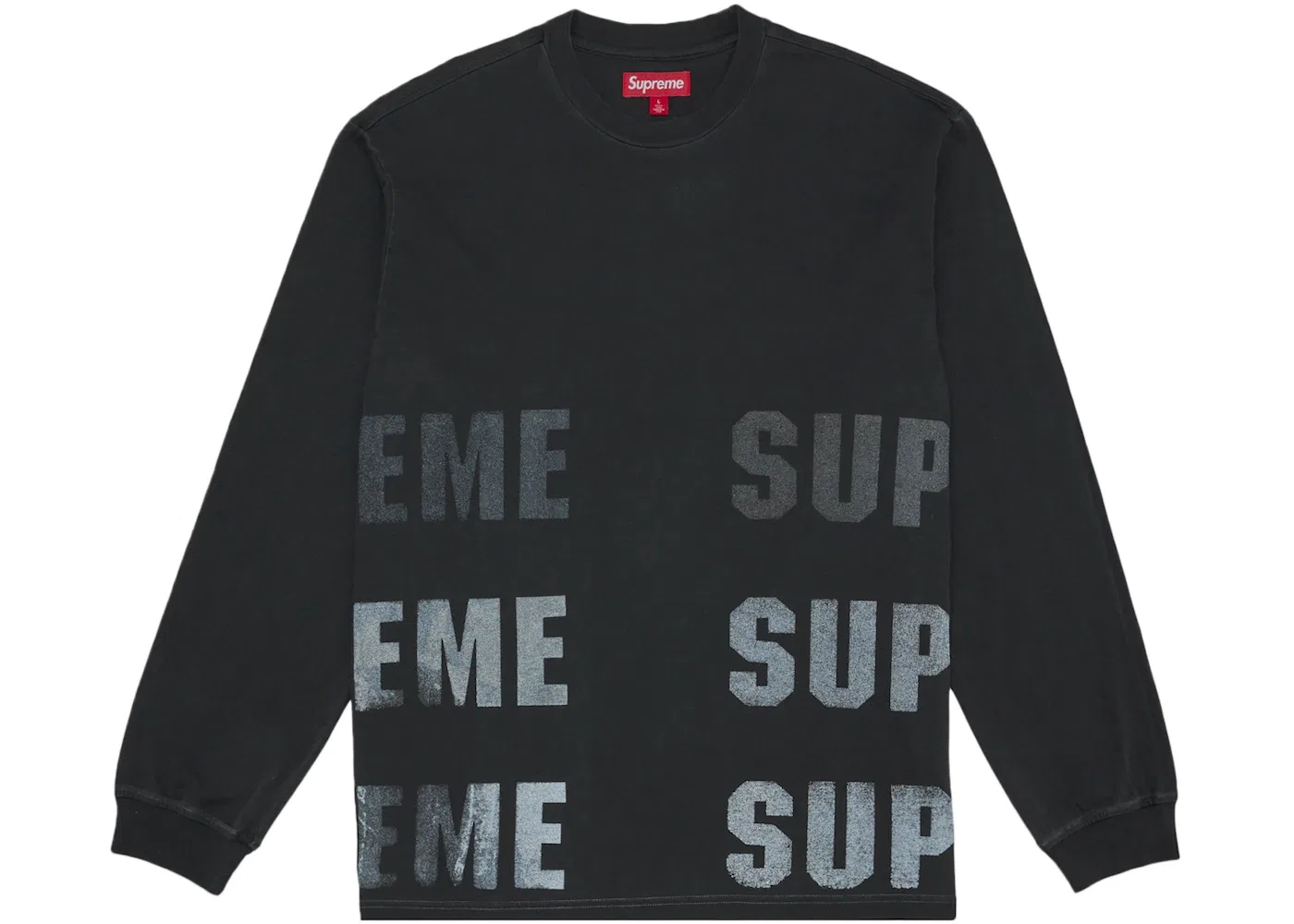 Мужской топ с длинным рукавом Supreme Reflective L/S Top, черный — фото 2