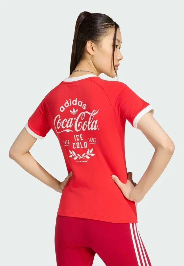 Футболка Adidas x Coca-cola с тремя полосками Adidas Originals, ярко-красный
