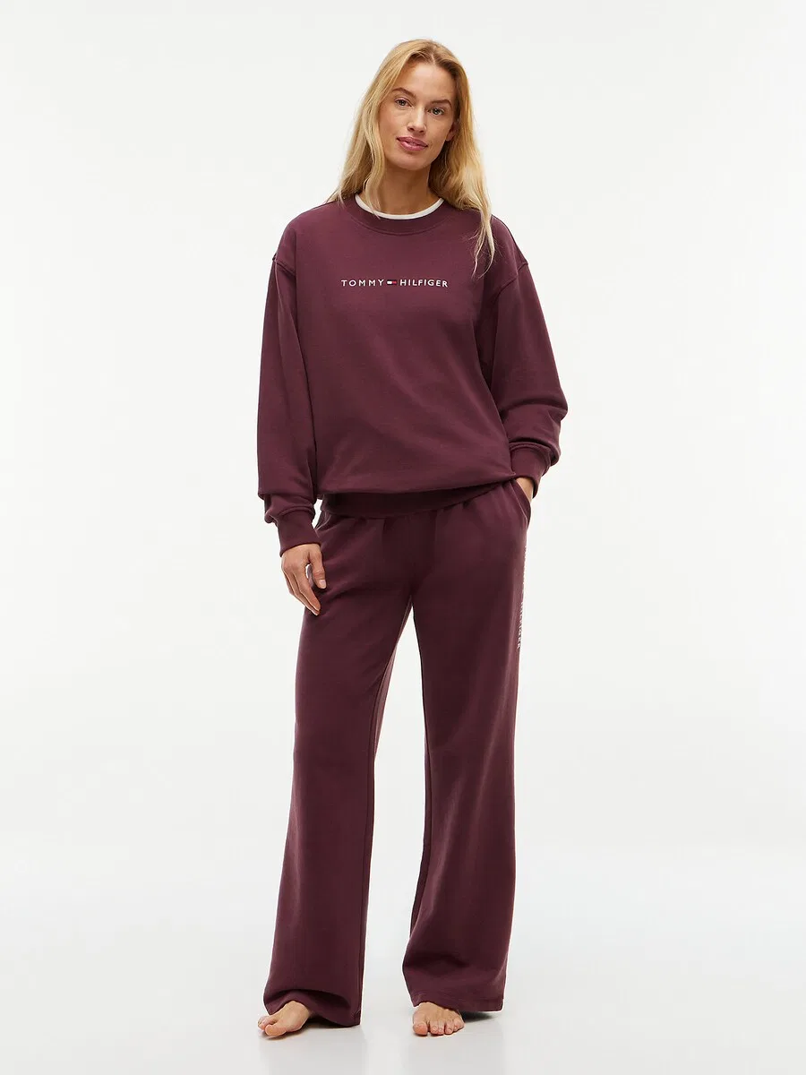 Толстовка TOMMY HILFIGER 'Essential' баклажанового цвета — фото 4