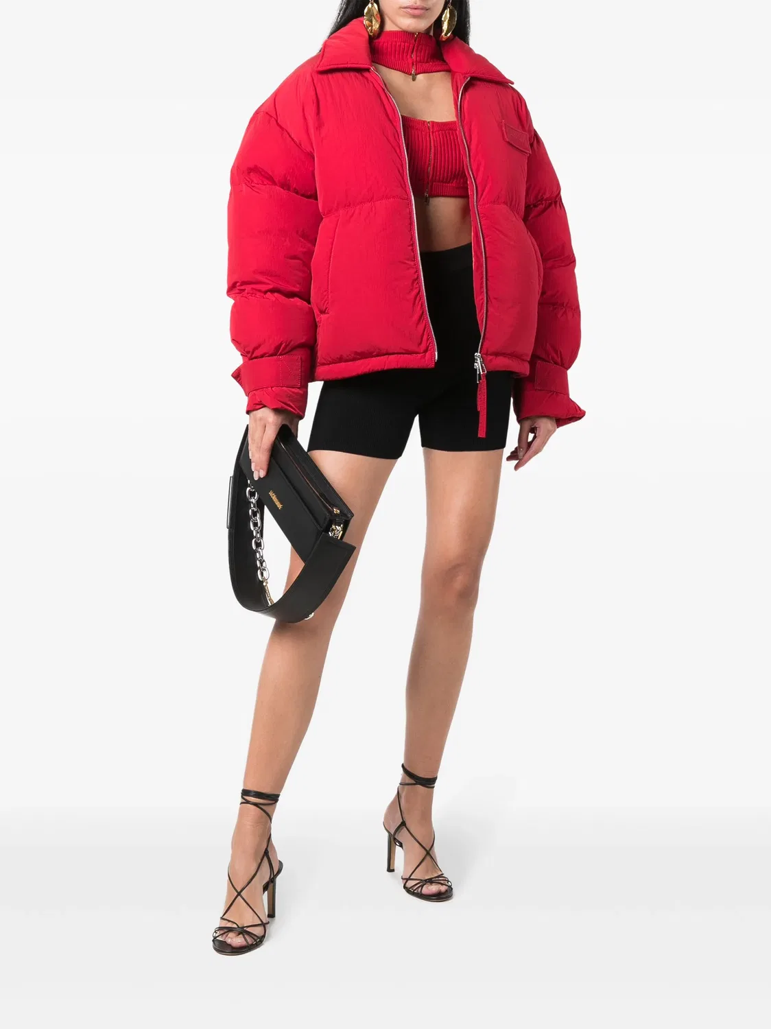 Рибаные велосипедные шорты Jacquemus, черный — фото 3