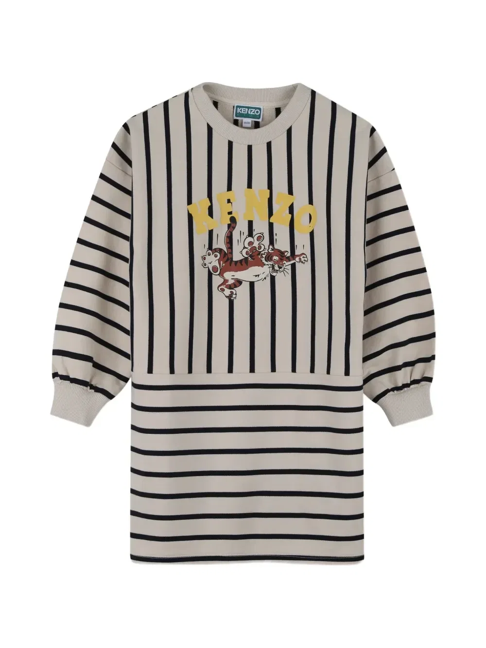 Платье в полоску Kenzo Kids, бежевый