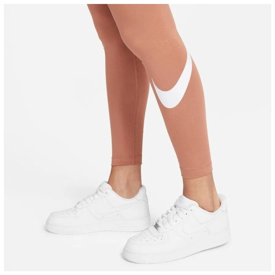 Леггинсы с высокой посадкой Essential Mid-Rise Swoosh Nike, Бежевый — фото 3