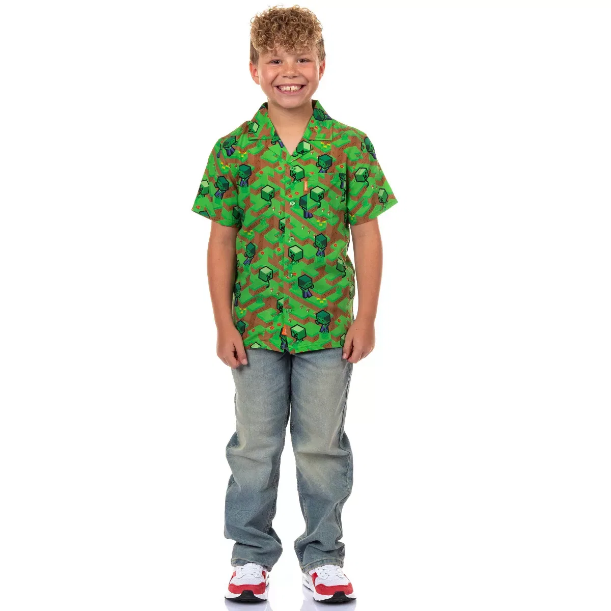 Детская рубашка для мальчиков с принтом The Overworld OppoSuits, Green — фото 4