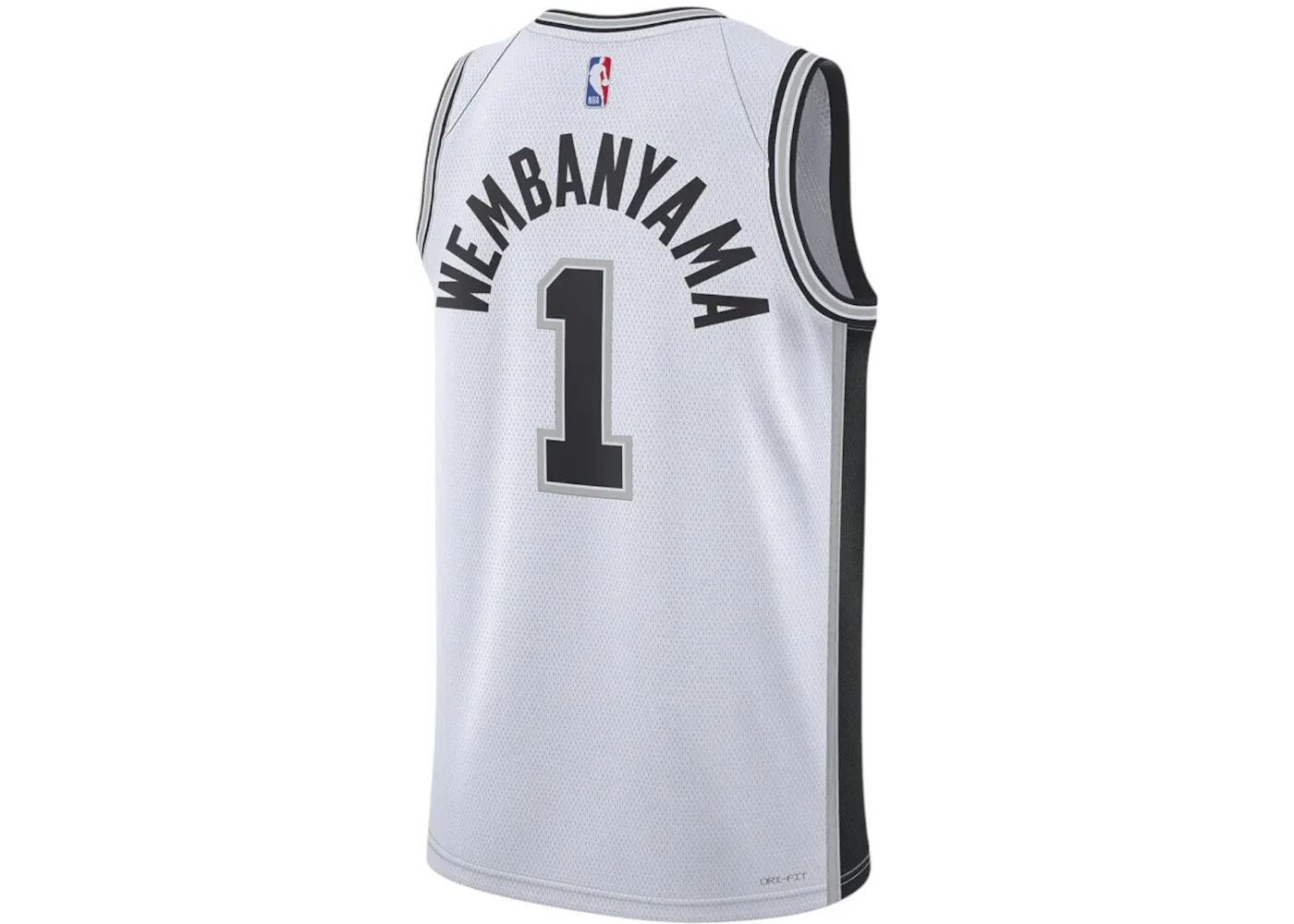 Мужская баскетбольная джерси с длинным рукавом Nike NBA San Antonio Spurs Victor Wembanyama Association Edition Swingman Dri-FIT, White/Black/Grey — фото 2