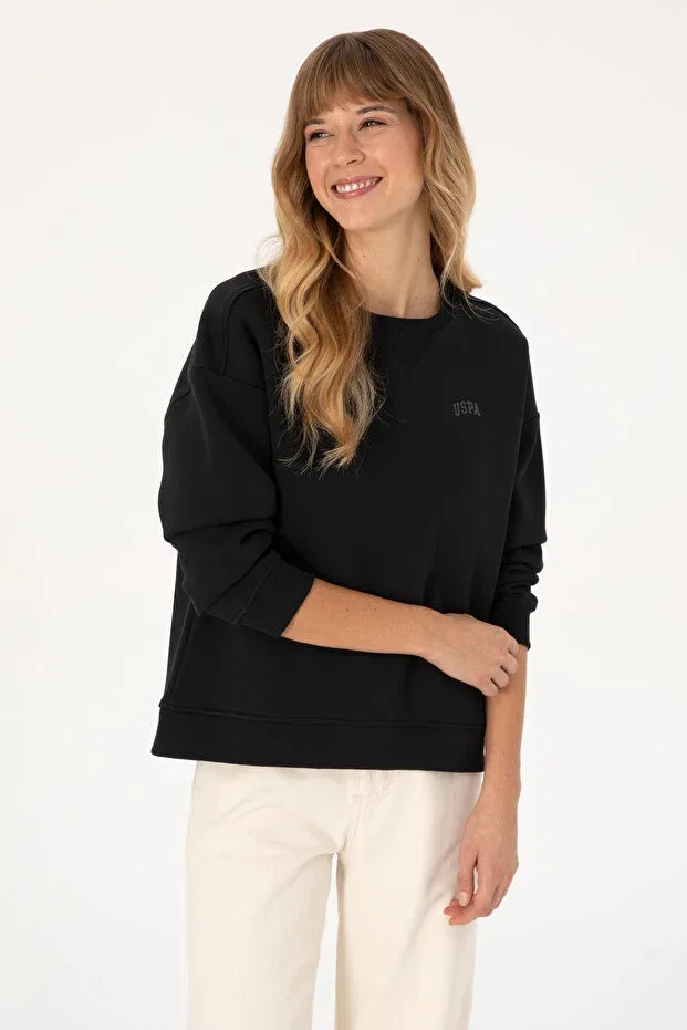 Женские свитшот с длинным рукавом U.S. Polo Assn., Black — фото 3