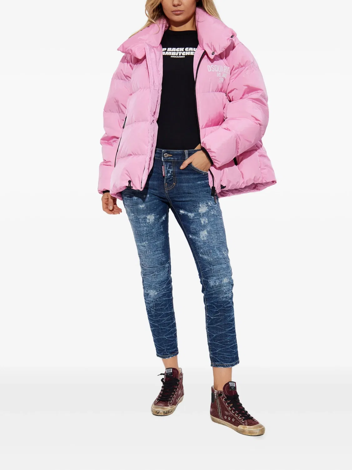Пуховик Dean в светло-розовом цвете DSQUARED2, светло-розовый — фото 2