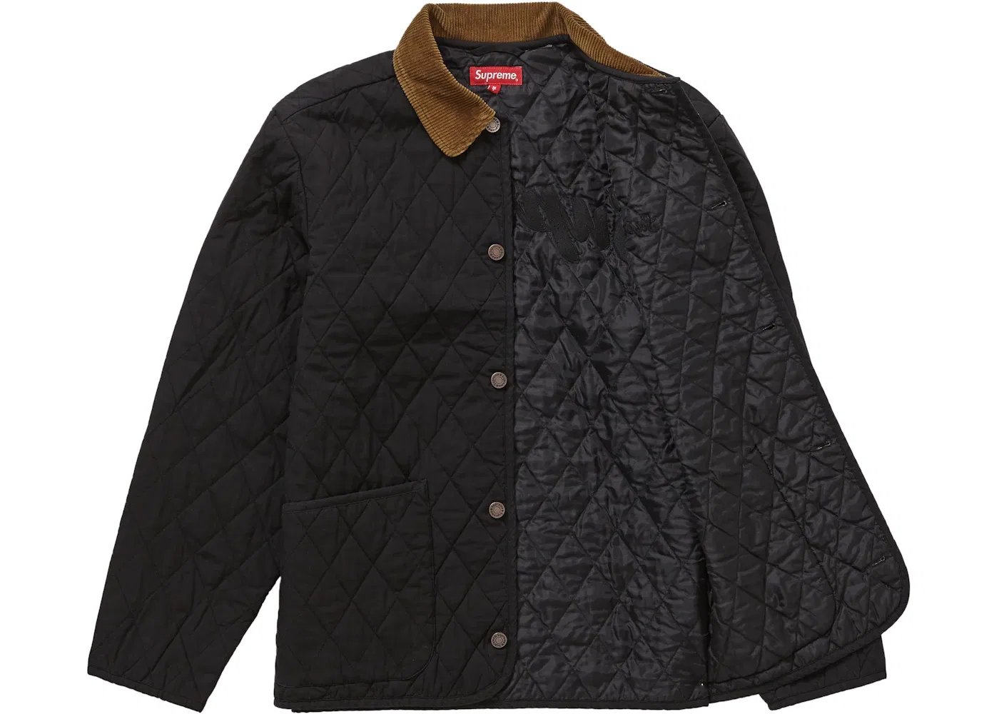 Мужская куртка с принтом Supreme Quilted Paisley Jacket, Black — фото 2