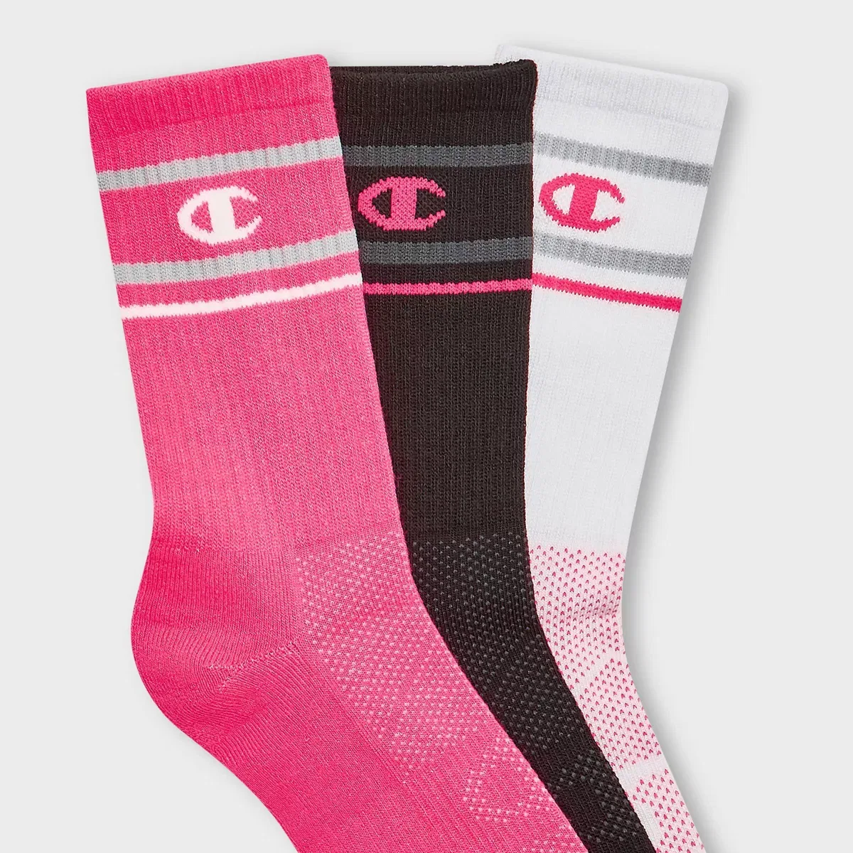 Детские носки для мальчиков с амортизацией Champion All Sport Performance Crew Socks 3pk TEAM/SPORT EQUIPMENT, Pink Assorted — фото 2