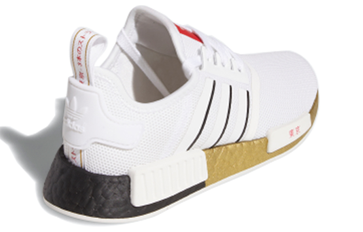 Кроссовки Adidas NMD R1 United By Sneakers Tokyo, белый/золотой/черный — фото 4
