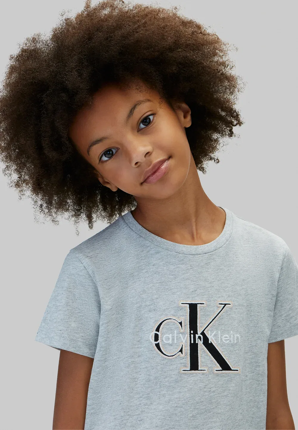 Детская футболка с фирменным логотипом - футболка с принтом Calvin Klein Jeans, Grey Heather — фото 4