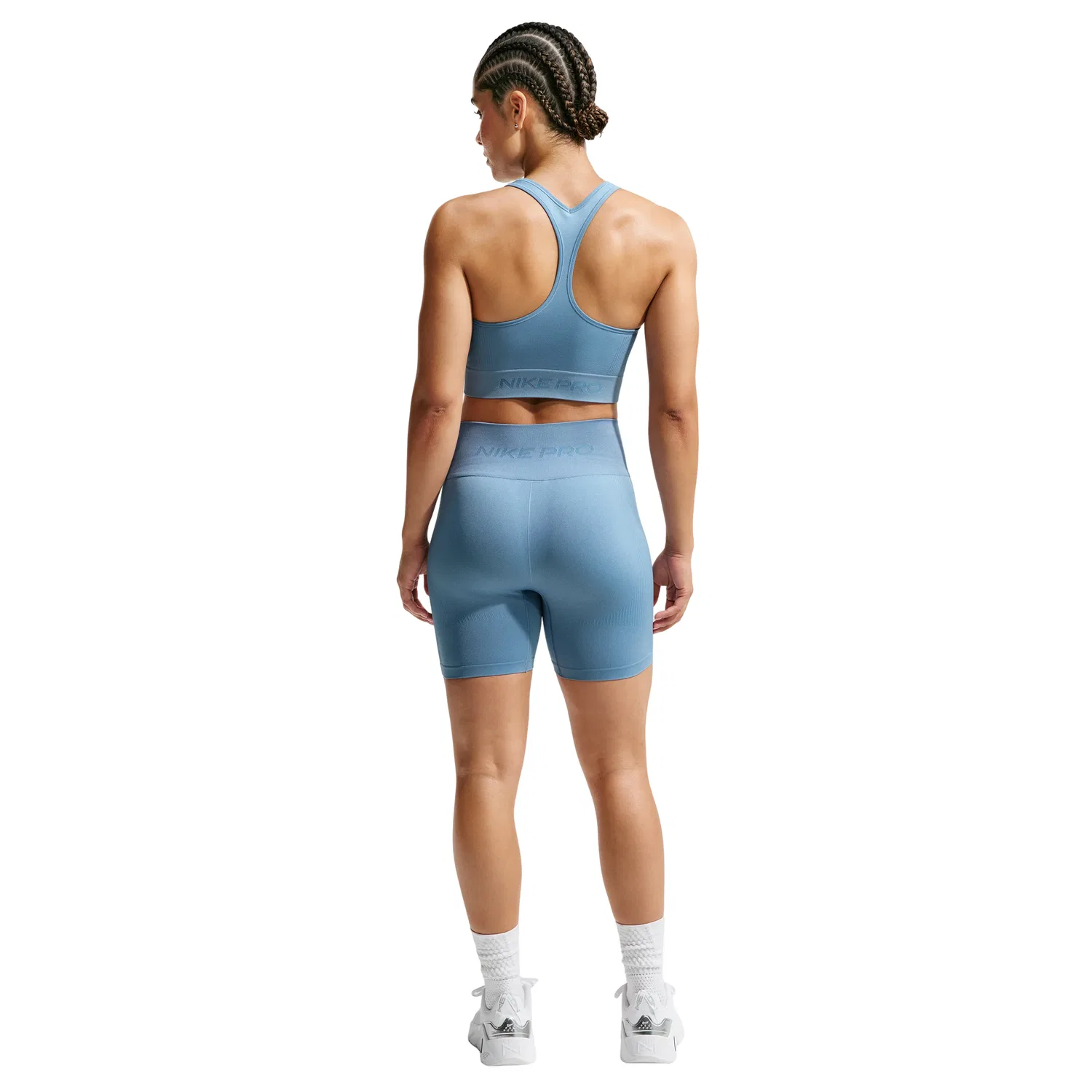 Женская футболка Pro Seamless Dri-FIT Cropped Tank Top 'Work Blue' Nike, Work Blue — фото 3