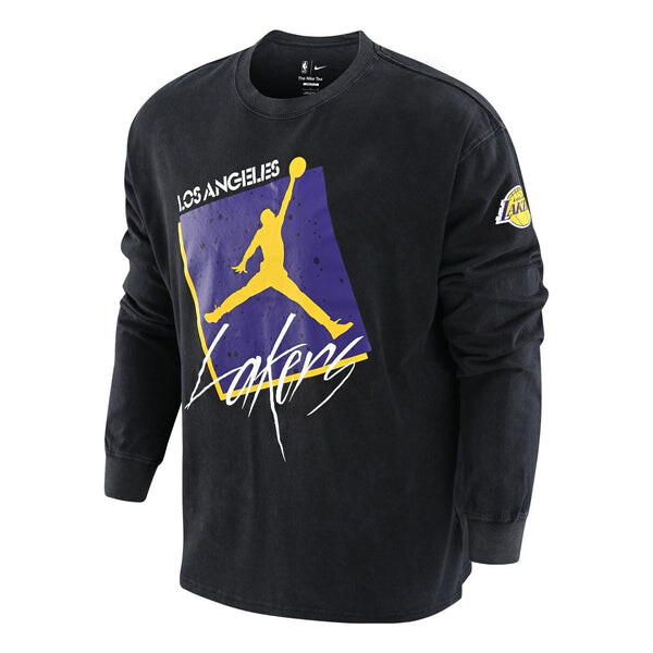 

Футболка Air Jordan Los Angeles Lakers Courtside Max90 Long-sleeve T-shirt 'Black', черный