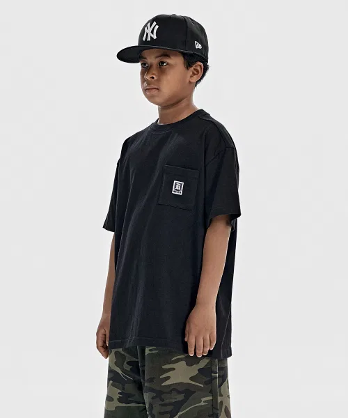 Детская футболка оверсайз с карманом Giant Fit Pocket T-Shirt TAKEASY KIDS, Black — фото 2