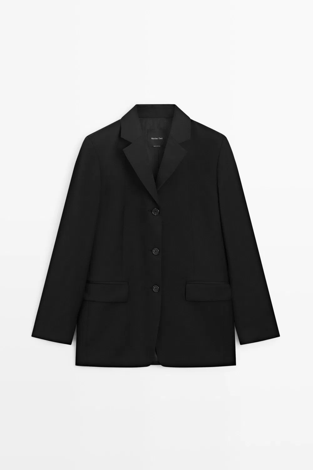 Пиджак Massimo Dutti, из прохладной шерсти, черный — фото 2