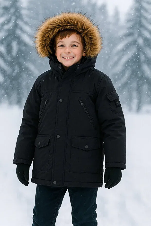 Детское пальто для девочек с длинным рукавом Care G-Serko, Black