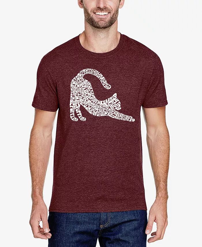 

Футболка мужская Stretching Cat Premium Blend Word Art LA Pop Art, красный