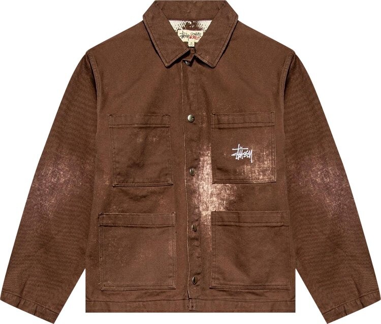 

Куртка Stussy Spotted Bleach Chore Jacket 'Brown', коричневый