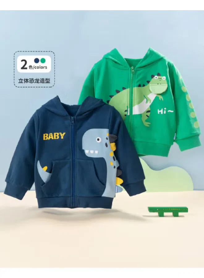 Свитшот на молнии с капюшоном и мультяшным принтом для мальчиков Bornbay, синий