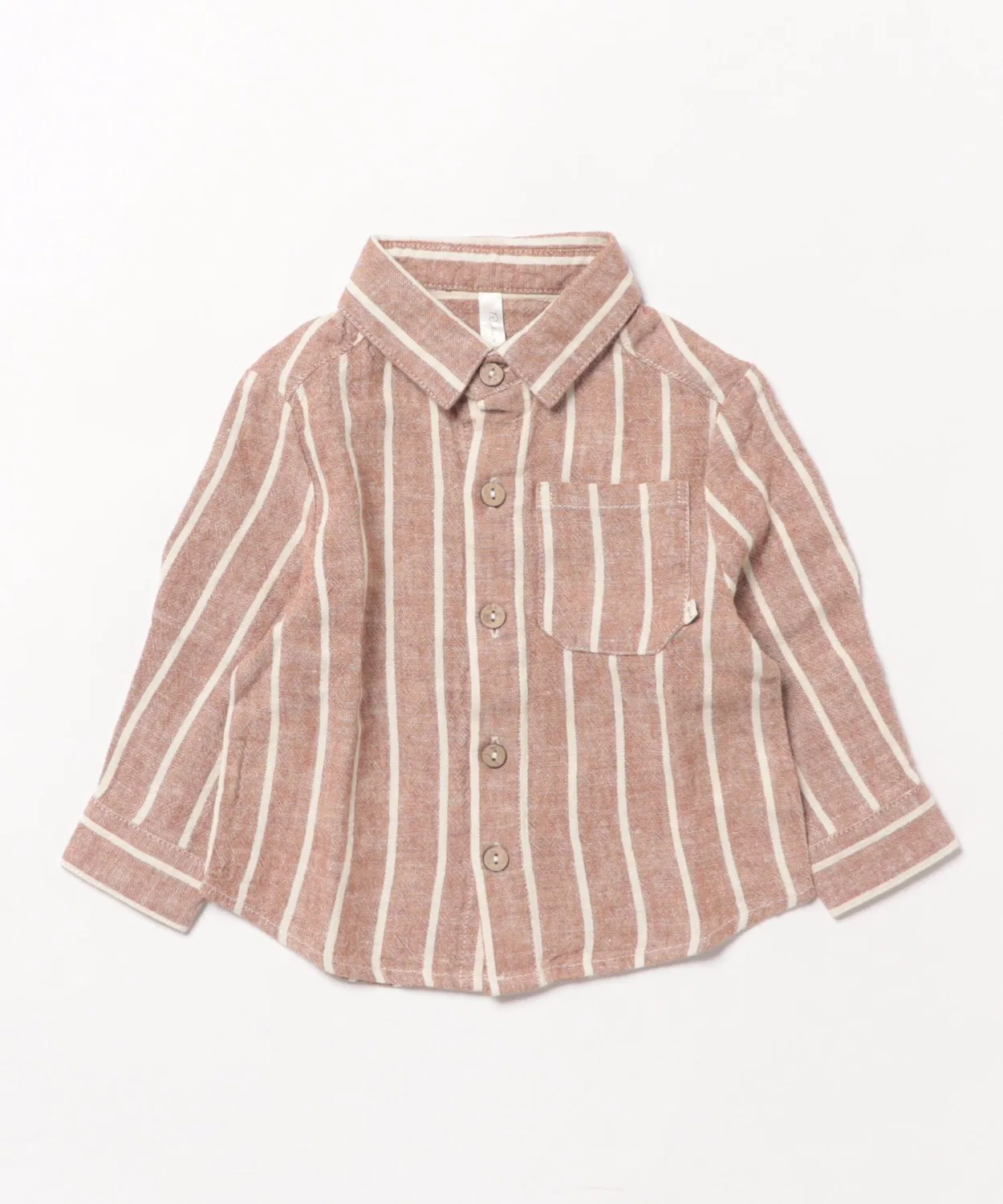 Mag. Детская рубашка с длинным рукавоми воротником Cedar Pinstripe Mag, White/Brown