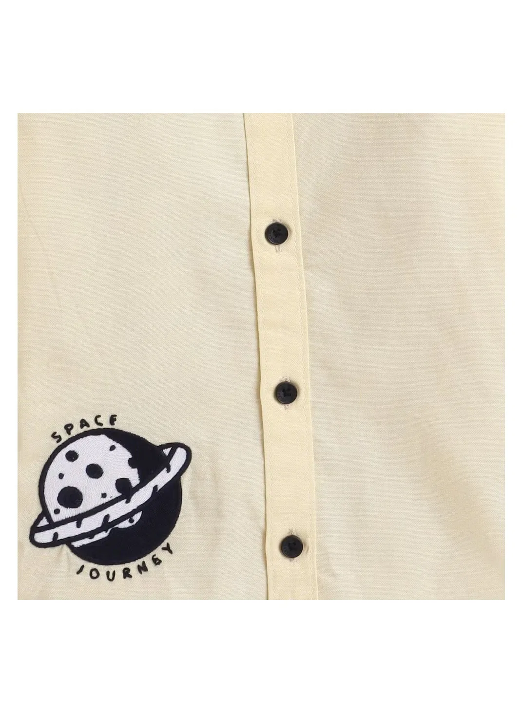Рубашка с длинным рукавом с вышивкой Space Journey Polka Tots, желтый — фото 3