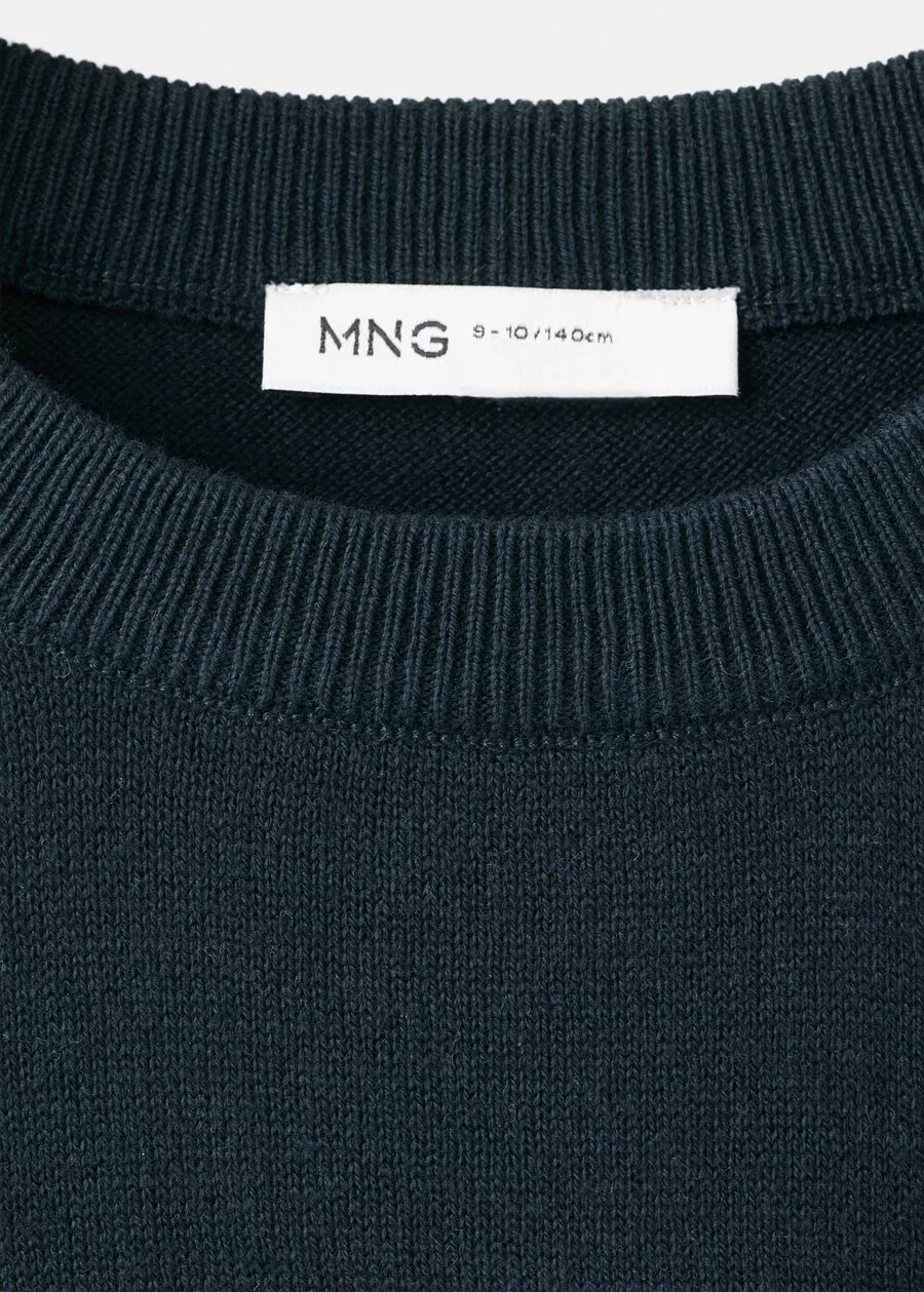 Детский свитер MANGO KIDS 'HUGO' темно-синего цвета — фото 3