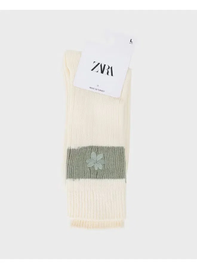 Носки с цветными блоками Zara, бежевый