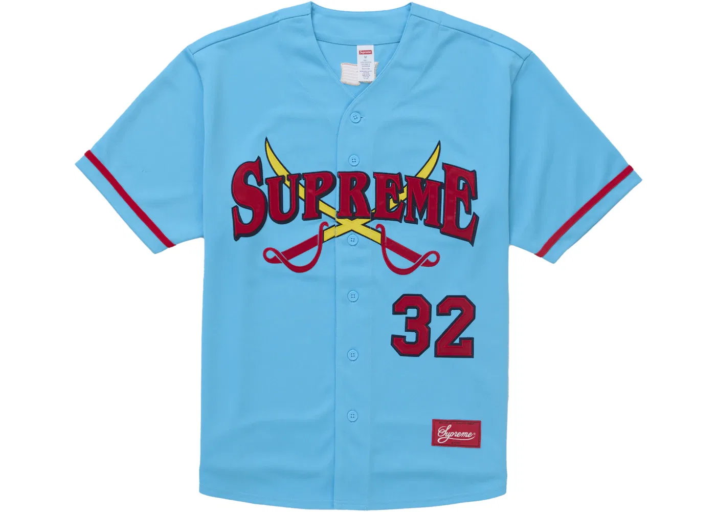 Мужская бейсбольная джерси с рисунком мечей Supreme, Blue